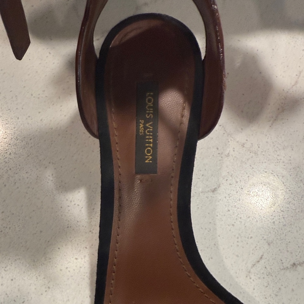 Louis Vuitton Black and Brown Heeled Sandals size 36 - Picture 3 of 6